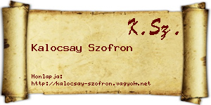 Kalocsay Szofron névjegykártya